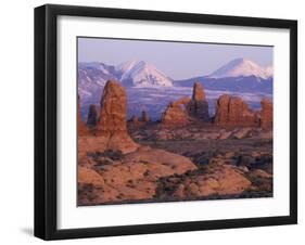 Garden of Eden with La Sal Mountains near Dusk, Arches National Park, Utah, USA-Jamie & Judy Wild-Framed Premium Photographic Print