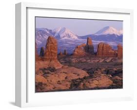 Garden of Eden with La Sal Mountains near Dusk, Arches National Park, Utah, USA-Jamie & Judy Wild-Framed Premium Photographic Print