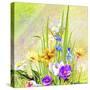 Garden Of Flowers M4-Ata Alishahi-Stretched Canvas