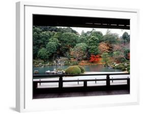 Garden of Tenryu-Ji Temple in Autumn, Kyoto, Japan-null-Framed Photographic Print