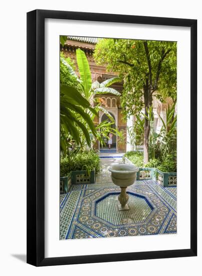 Garden of the 19th Century Bahia Palace, A. Marrakech, Morocco-Nico Tondini-Framed Premium Photographic Print