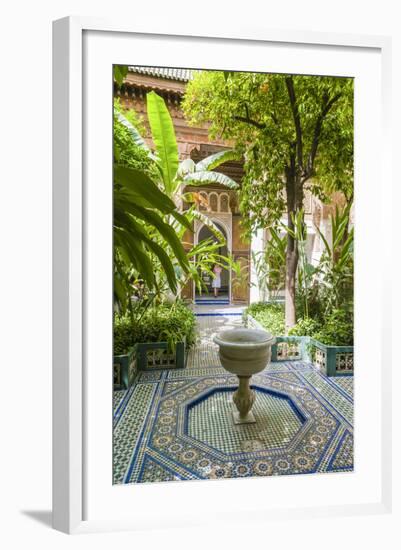 Garden of the 19th Century Bahia Palace, A. Marrakech, Morocco-Nico Tondini-Framed Photographic Print