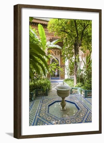 Garden of the 19th Century Bahia Palace, A. Marrakech, Morocco-Nico Tondini-Framed Photographic Print