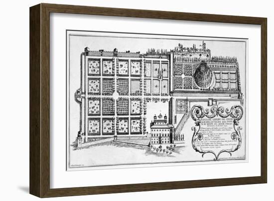 Garden of the Grand Duke of Tuscany on the Trinita De Monte on the Pincio, Rome-Giovanni Battista Falda-Framed Giclee Print