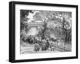 Garden of the Palais-Royal, 1915-Frank Milton Armington-Framed Giclee Print