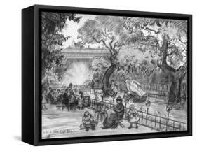 Garden of the Palais-Royal, 1915-Frank Milton Armington-Framed Stretched Canvas