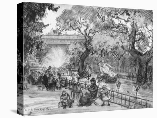 Garden of the Palais-Royal, 1915-Frank Milton Armington-Stretched Canvas