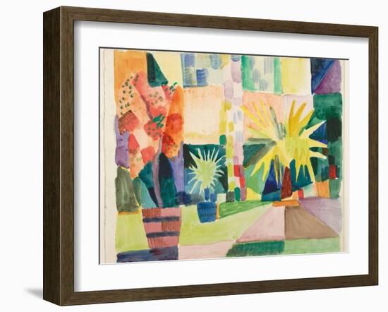 Garden on Lake Thun (Pomegranate Tree and Palm in the Garde), 1914-August Macke-Framed Giclee Print