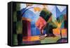 Garden on the Lake of Thun-Auguste Macke-Framed Stretched Canvas