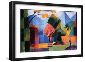 Garden on the Lake of Thun-Auguste Macke-Framed Art Print