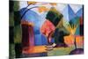 Garden on the Lake of Thun-Auguste Macke-Mounted Premium Giclee Print