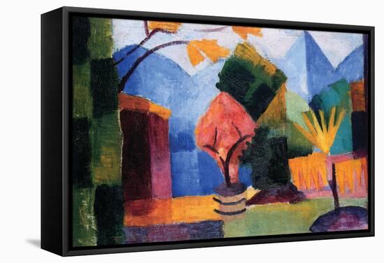 Garden On The Lake of Thun-Auguste Macke-Framed Stretched Canvas