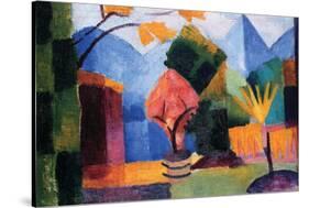 Garden On The Lake of Thun-Auguste Macke-Stretched Canvas