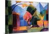 Garden On The Lake of Thun-Auguste Macke-Mounted Premium Giclee Print