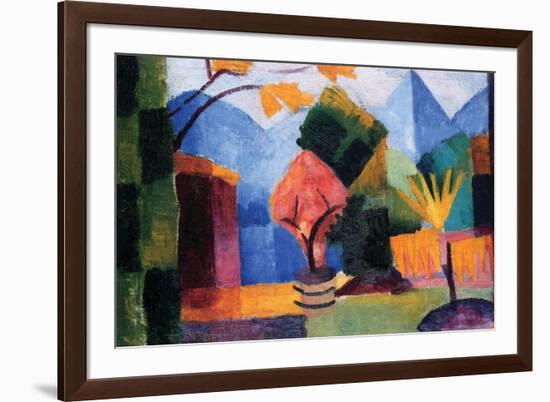 Garden On The Lake of Thun-Auguste Macke-Framed Art Print