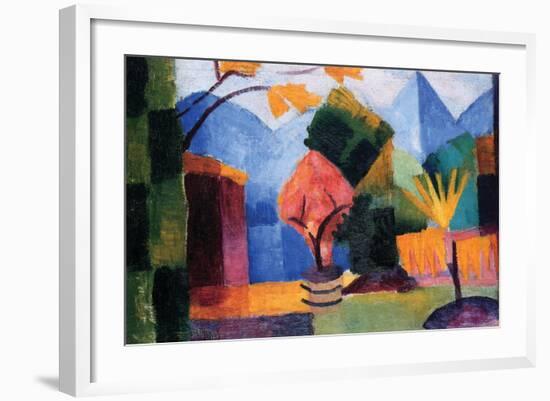 Garden On The Lake of Thun-Auguste Macke-Framed Art Print