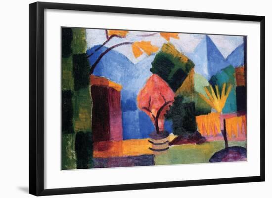 Garden On The Lake of Thun-Auguste Macke-Framed Art Print