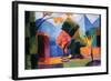 Garden On The Lake of Thun-Auguste Macke-Framed Art Print