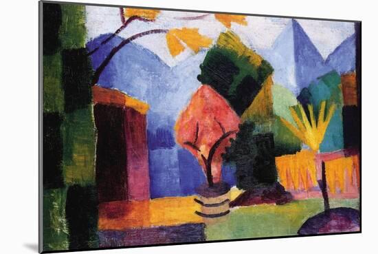 Garden On The Lake of Thun-Auguste Macke-Mounted Premium Giclee Print