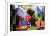 Garden On The Lake of Thun-Auguste Macke-Framed Art Print