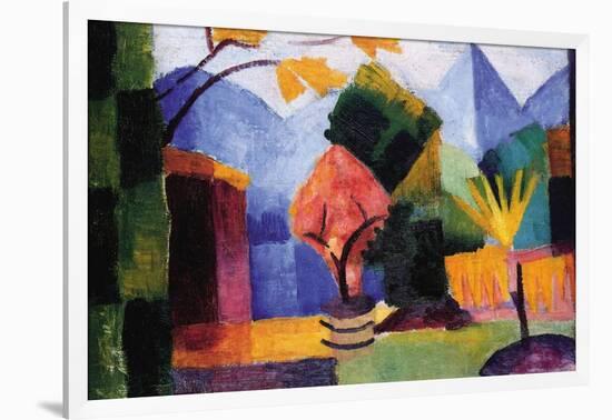 Garden On The Lake of Thun-Auguste Macke-Framed Art Print