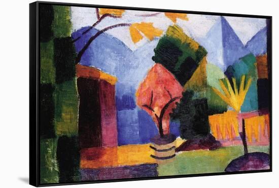 Garden On The Lake of Thun-Auguste Macke-Framed Stretched Canvas