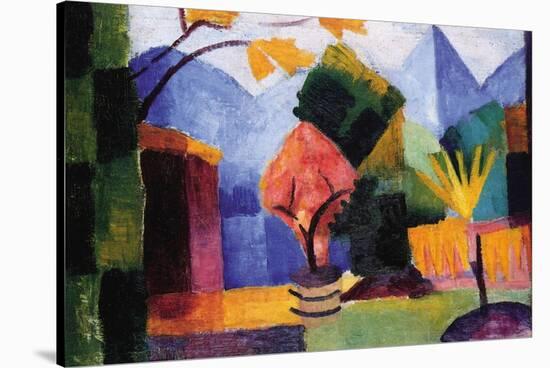 Garden On The Lake of Thun-Auguste Macke-Stretched Canvas