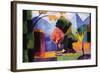 Garden On The Lake of Thun-Auguste Macke-Framed Art Print