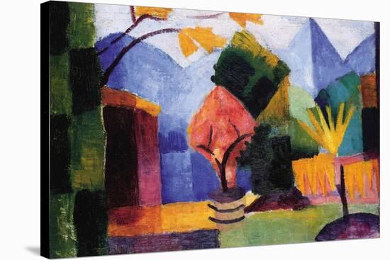 Garden On The Lake of Thun-Auguste Macke-Stretched Canvas