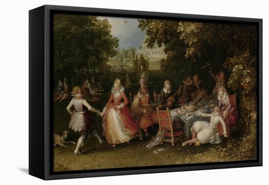 Garden Party (Fete Champetre)-David Vinckboons-Framed Stretched Canvas