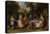 Garden Party (Fete Champetre)-David Vinckboons-Stretched Canvas