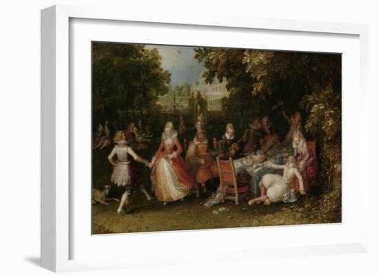 Garden Party (Fete Champetre)-David Vinckboons-Framed Art Print