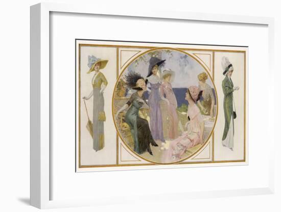 Garden Party Frocks 1911-Rene Lelong-Framed Art Print