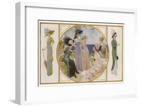 Garden Party Frocks 1911-Rene Lelong-Framed Art Print