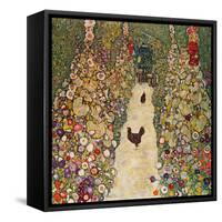 Garden Path with Chickens, 1916, Burned at Schloss Immendorf in 1945-Gustav Klimt-Framed Stretched Canvas