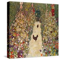 Garden Path with Chickens, 1916, Burned at Schloss Immendorf in 1945-Gustav Klimt-Stretched Canvas