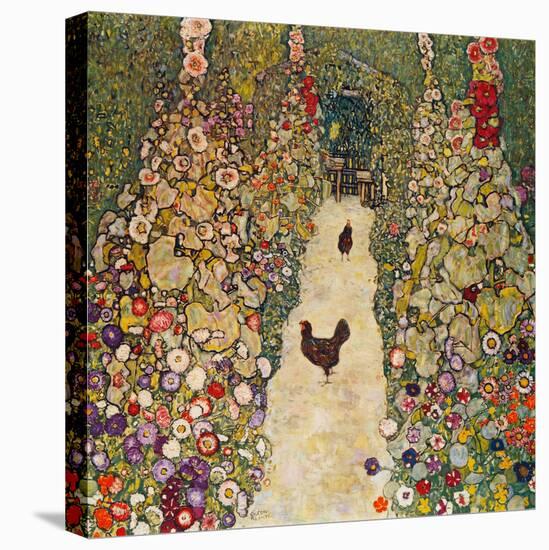 Garden Path with Chickens, 1916, Burned at Schloss Immendorf in 1945-Gustav Klimt-Stretched Canvas