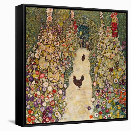 Garden Path with Chickens, 1916, Burned at Schloss Immendorf in 1945-Gustav Klimt-Framed Stretched Canvas