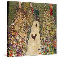 Garden Path with Chickens, 1916, Burned at Schloss Immendorf in 1945-Gustav Klimt-Stretched Canvas