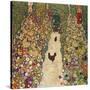 Garden Path with Chickens, 1916, Burned at Schloss Immendorf in 1945-Gustav Klimt-Stretched Canvas