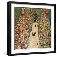 Garden Path with Chickens, 1916, Burned at Schloss Immendorf in 1945-Gustav Klimt-Framed Premium Giclee Print