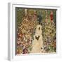 Garden Path with Chickens, 1916, Burned at Schloss Immendorf in 1945-Gustav Klimt-Framed Giclee Print