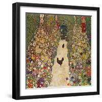 Garden Path with Chickens, 1916, Burned at Schloss Immendorf in 1945-Gustav Klimt-Framed Giclee Print