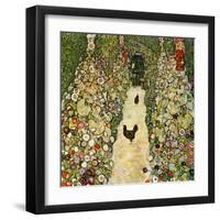 Garden Path with Chickens-Gustav Klimt-Framed Giclee Print