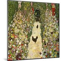 Garden Path with Chickens-Gustav Klimt-Mounted Giclee Print