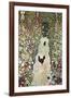 Garden Path with Chickens-Gustav Klimt-Framed Art Print