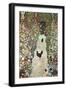 Garden Path with Chickens-Gustav Klimt-Framed Art Print