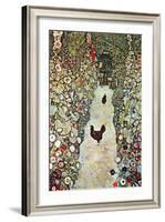 Garden Path with Chickens-Gustav Klimt-Framed Art Print