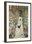 Garden Path with Chickens-Gustav Klimt-Framed Art Print