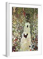 Garden Path with Chickens-Gustav Klimt-Framed Art Print